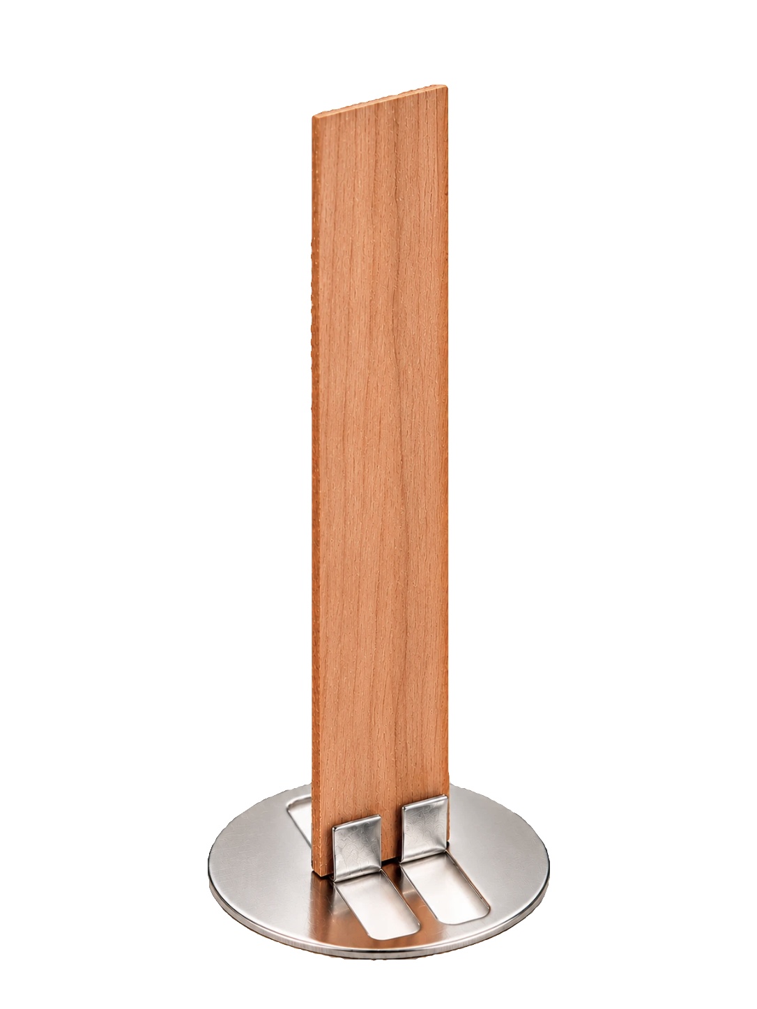Flacher Holzdocht der Kerzen der Hellen Kollektion auf Metallfuß